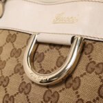 Gucci White Handle GG Canvas Shoulder Bag