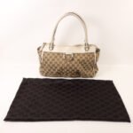 Gucci White Handle GG Canvas Shoulder Bag