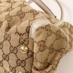 Gucci White Handle GG Canvas Shoulder Bag
