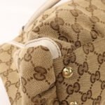 Gucci White Handle GG Canvas Shoulder Bag