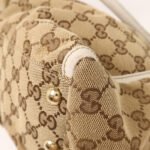 Gucci White Handle GG Canvas Shoulder Bag