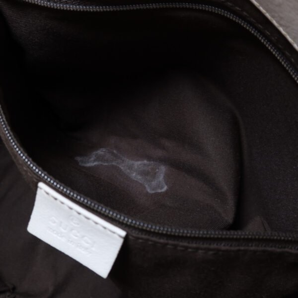 Gucci White Handle GG Canvas Shoulder Bag