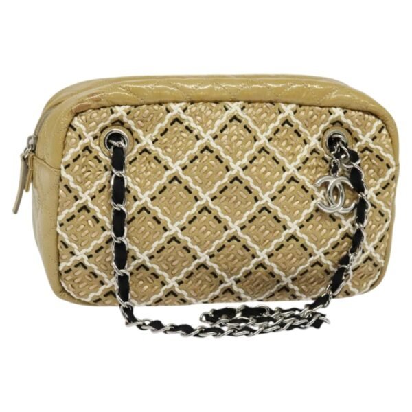 Chanel Camera Case Woven Stitch Patent Chain Bag