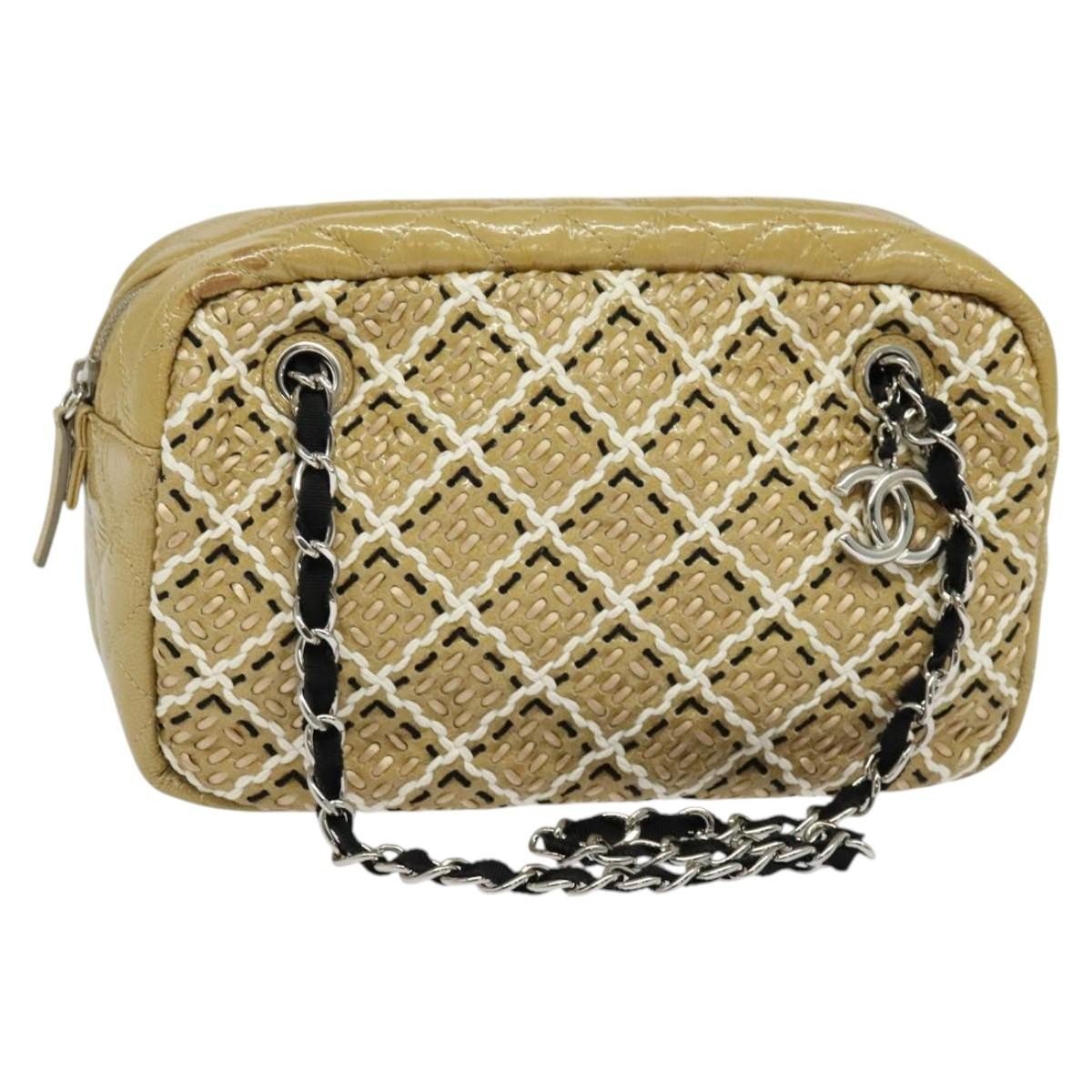 Chanel Camera Case Woven Stitch Patent Chain Bag - Image 1