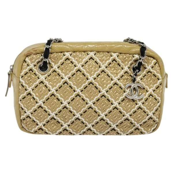 Chanel Camera Case Woven Stitch Patent Chain Bag