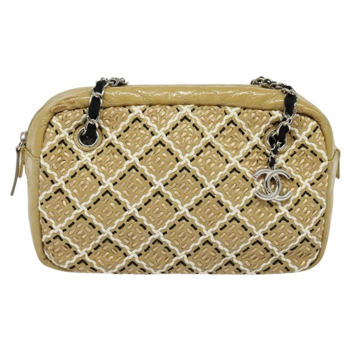 Chanel Camera Case Woven Stitch Patent Chain Bag - Image 4