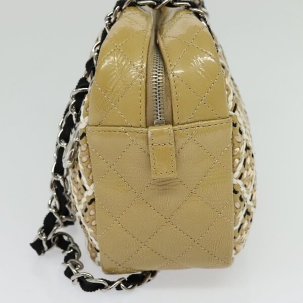 Chanel Camera Case Woven Stitch Patent Chain Bag