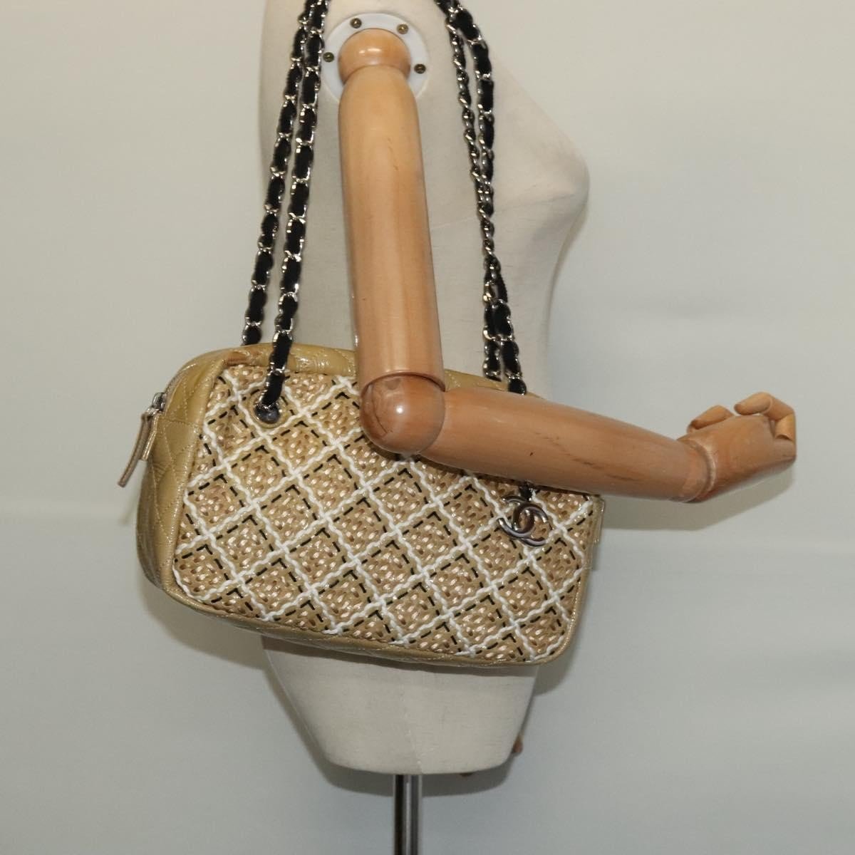 Chanel Camera Case Woven Stitch Patent Chain Bag - Image 17