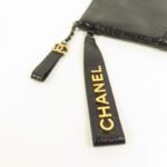 Chanel Black Crocodile Embossed Gabrielle O-Case Wristlet Pouch