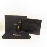 Chanel Black Crocodile Embossed Gabrielle O-Case Wristlet Pouch