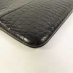 Chanel Black Crocodile Embossed Gabrielle O-Case Wristlet Pouch