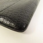 Chanel Black Crocodile Embossed Gabrielle O-Case Wristlet Pouch