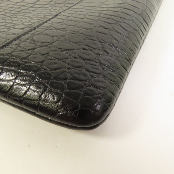 Chanel Black Crocodile Embossed Gabrielle O-Case Wristlet Pouch