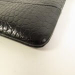 Chanel Black Crocodile Embossed Gabrielle O-Case Wristlet Pouch