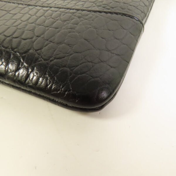 Chanel Black Crocodile Embossed Gabrielle O-Case Wristlet Pouch