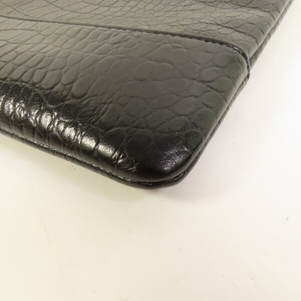 Chanel Black Crocodile Embossed Gabrielle O-Case Wristlet Pouch