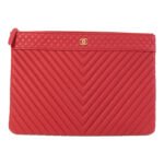 Chanel Red CC Calfskin Clutch