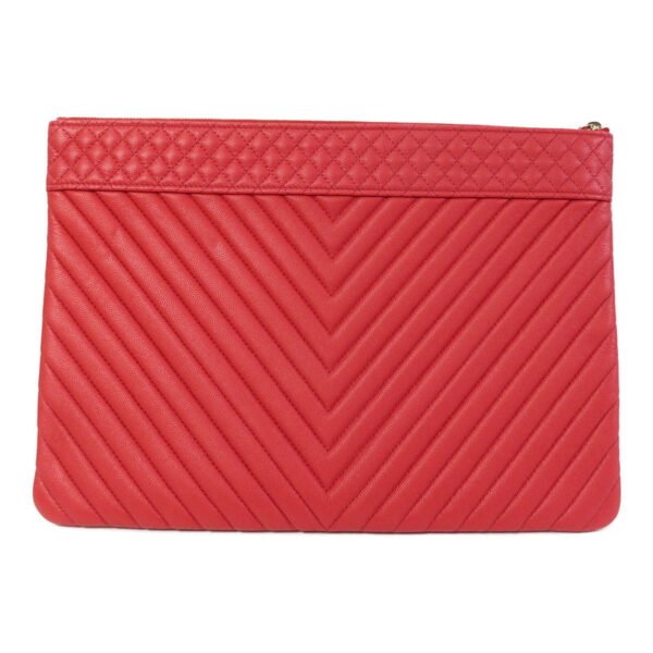 Chanel Red CC Calfskin Clutch