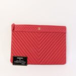 Chanel Red CC Calfskin Clutch