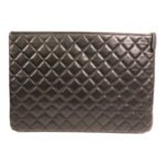 Chanel Black Camelia Lambskin Clutch