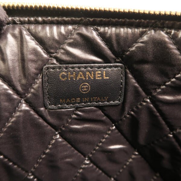 Chanel Black Camelia Lambskin Clutch