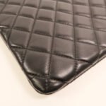 Chanel Black Camelia Lambskin Clutch