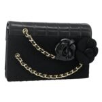 Chanel Black Cameilia Flap Clutch