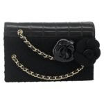 Chanel Black Cameilia Flap Clutch