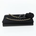 Chanel Black Cameilia Flap Clutch