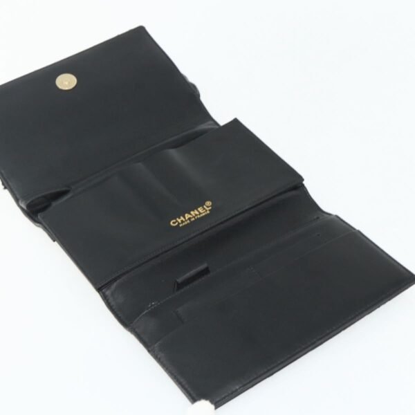 Chanel Black Cameilia Flap Clutch