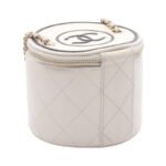 Chanel White Matelasse Coco  Small Chain Vanity