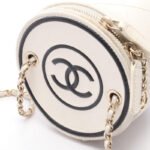 Chanel White Matelasse Coco  Small Chain Vanity