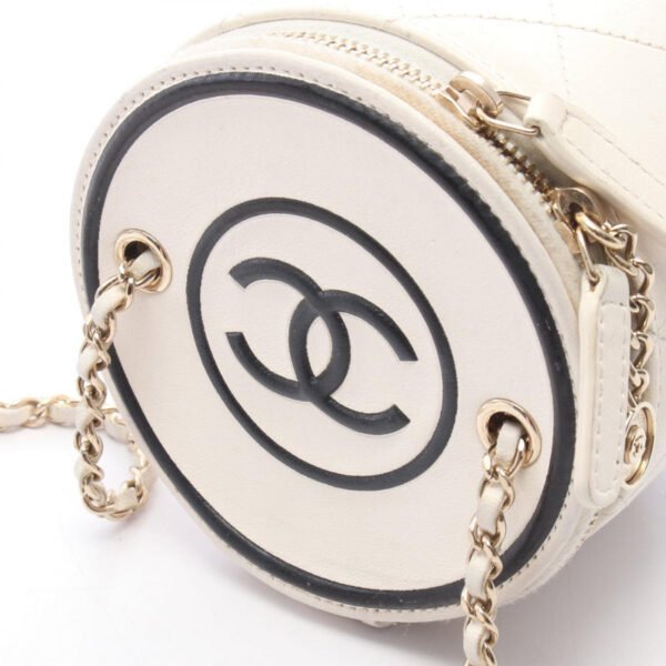 Chanel White Matelasse Coco  Small Chain Vanity