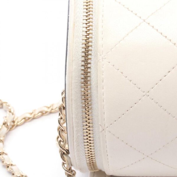 Chanel White Matelasse Coco  Small Chain Vanity