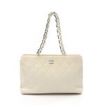 Chanel White Matelassé Chain Shoulder Bag