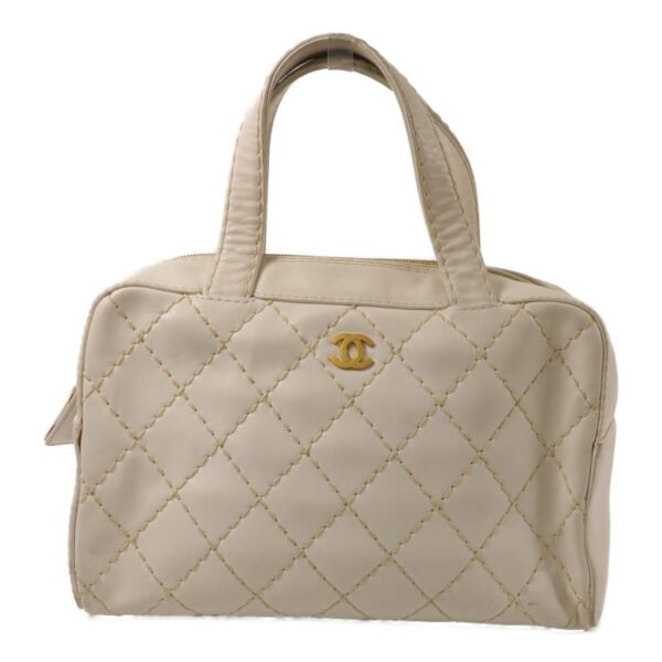 Chanel White CC Stitch Handbag