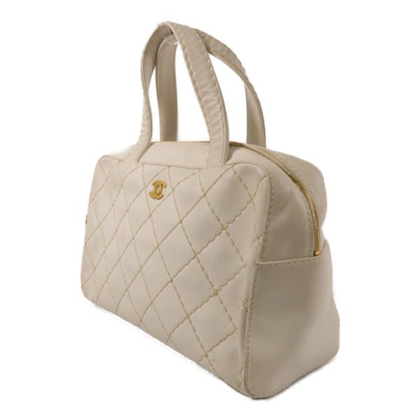 Chanel White CC Stitch Handbag