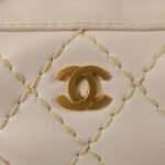 Chanel White CC Stitch Handbag