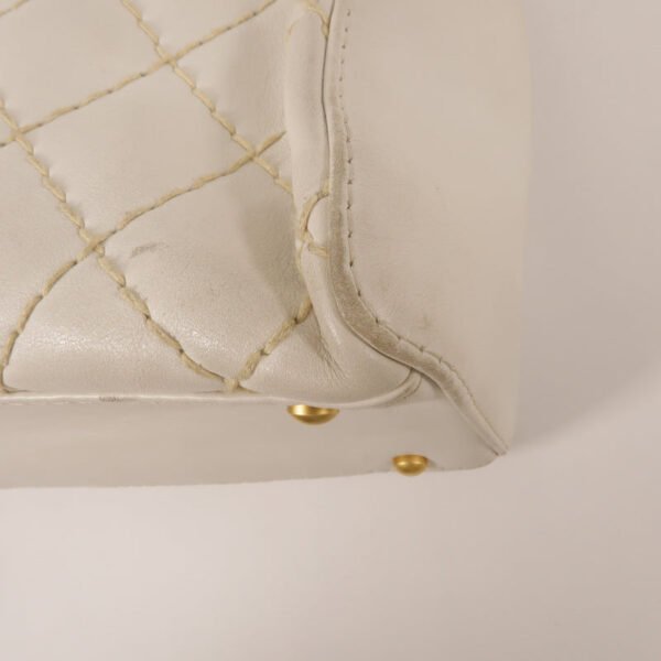 Chanel White CC Stitch Handbag
