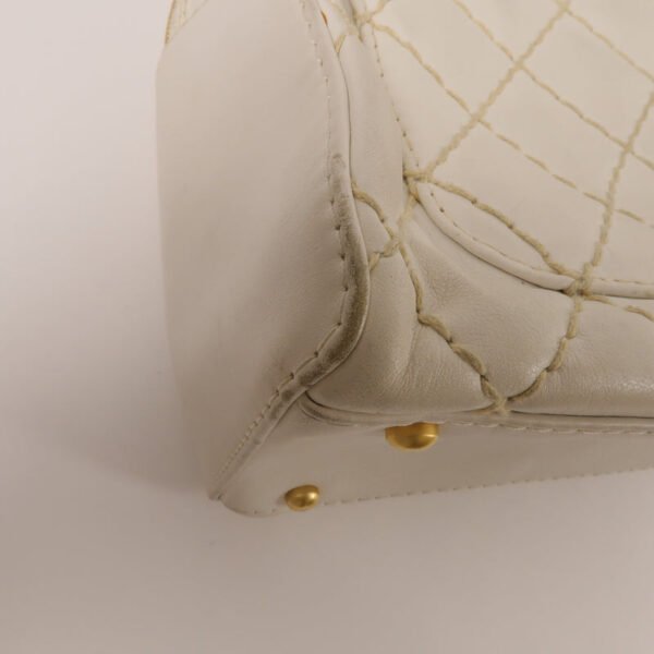 Chanel White CC Stitch Handbag