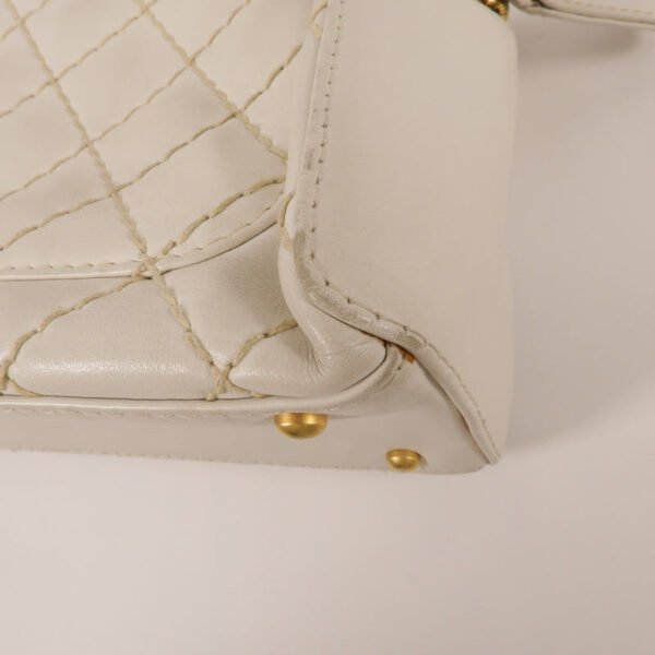 Chanel White CC Stitch Handbag