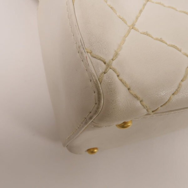 Chanel White CC Stitch Handbag