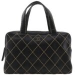 Chanel Black Surpique Large Boston