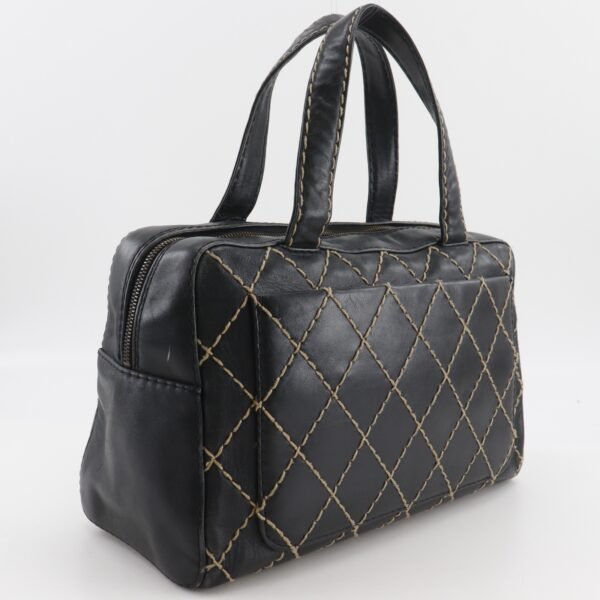 Chanel Black Surpique Large Boston