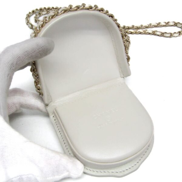 Chanel White Chain Around Mini Coin Purse