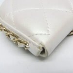 Chanel White Chain Around Mini Coin Purse