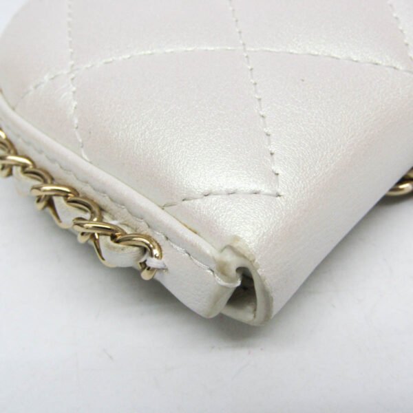Chanel White Chain Around Mini Coin Purse