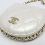 Chanel White Chain Around Mini Coin Purse