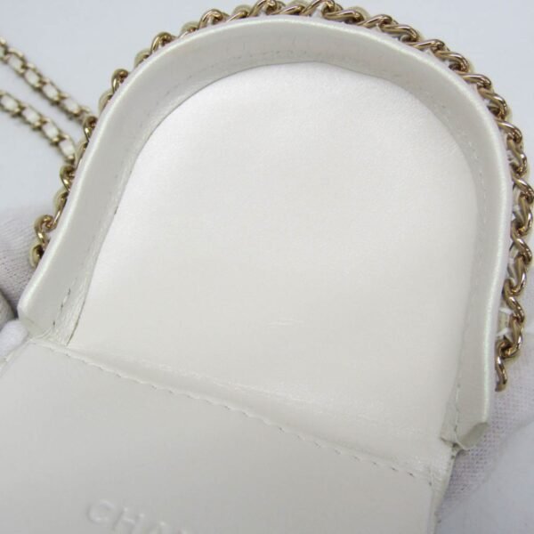 Chanel White Chain Around Mini Coin Purse