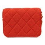 Chanel Red Jersey Mini Flap Clutch Chain